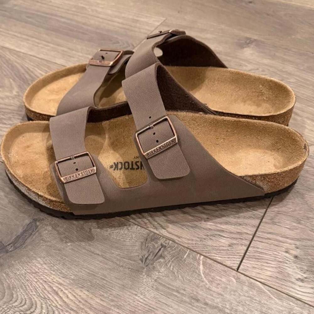 Birkenstock Arizona Sandals Mocha Birko-Flor Size 45 12 - Picture 2 of 5